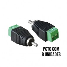 Conector Adaptador RCA Macho com Borne CFTV Pct com 8 Unidades Exbom